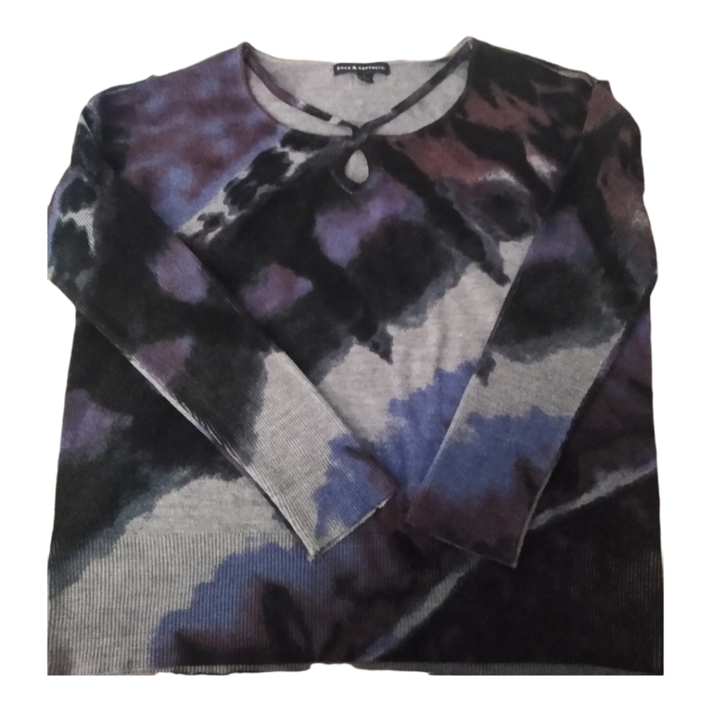 Rock and Republic Lightweight Long sleeve Tie Dye Strappy Front Size L